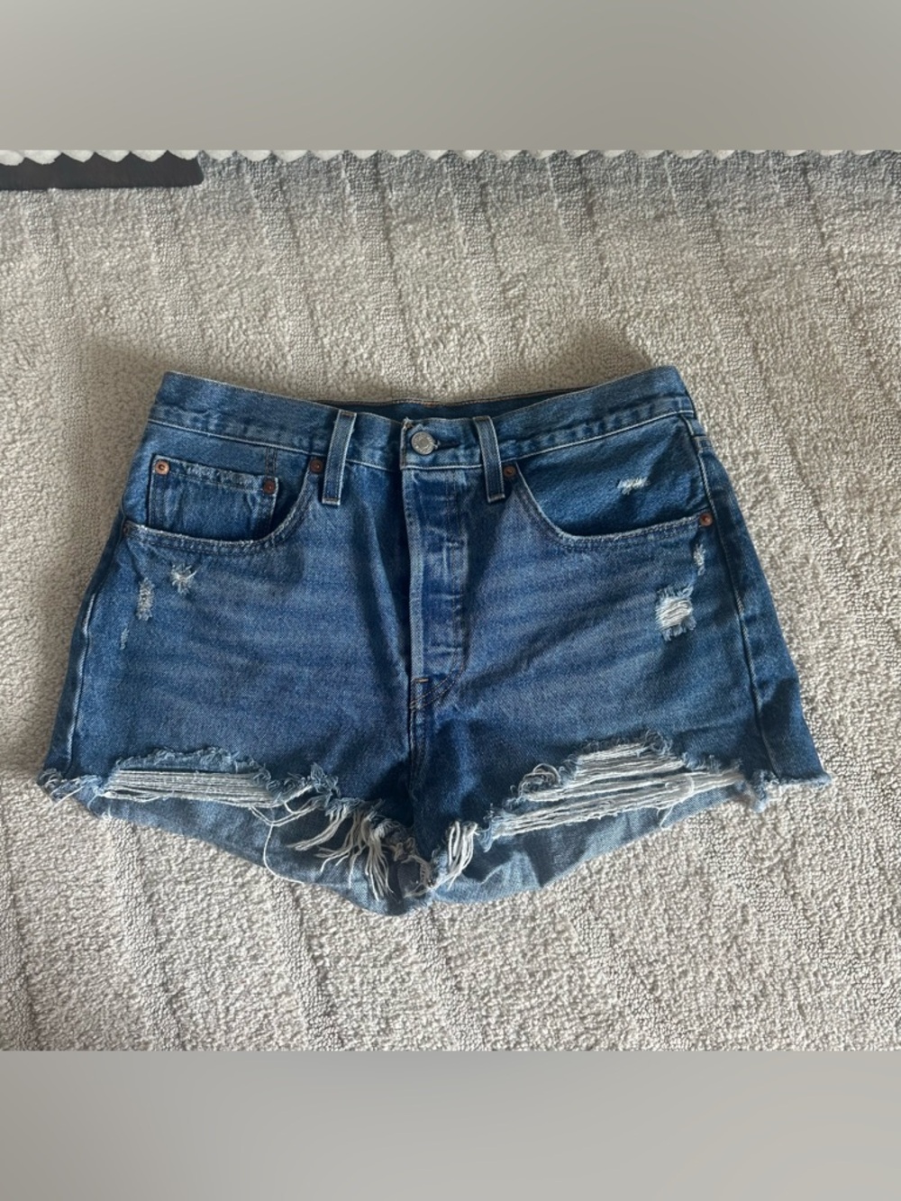 Levi’s Women’s 501 Distressed Button Fly Jean Shorts